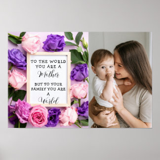 Póster Amo a mi mamá Día de la Madre Floral Recuerdo