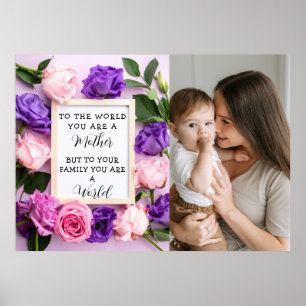 Póster Amo a mi mamá Día de la Madre Floral Recuerdo