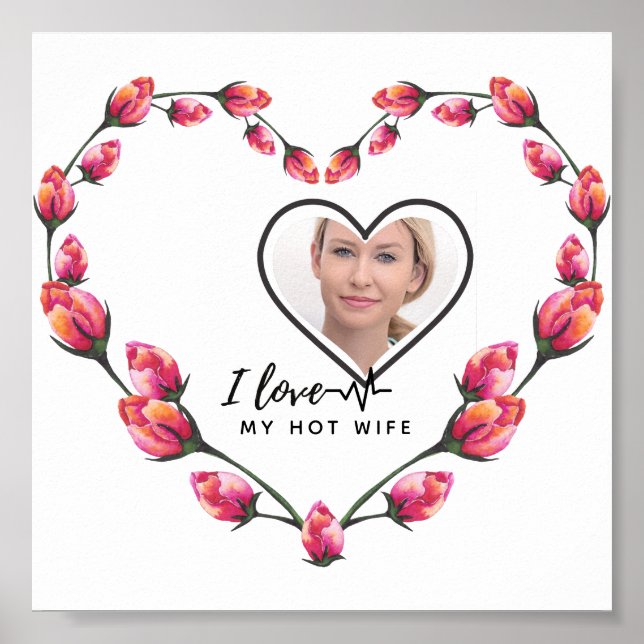 Póster Amo a mi mujer - FOTO personalizada de la mejor am (Frente)