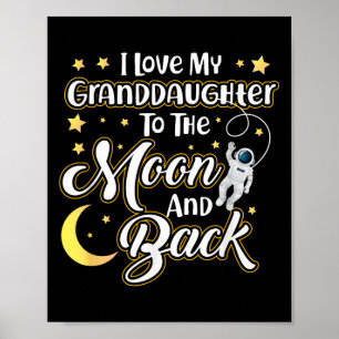 Póster Amo A Mi Nieta A La Luna Y De Vuelta Graciosa.