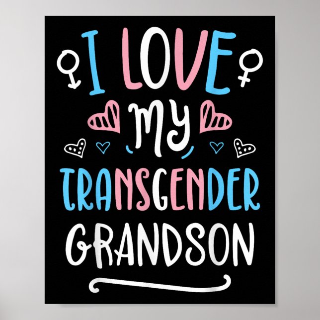 Póster Amo a mi nieto transgénero Lgbt Orgullo transgéner (Frente)