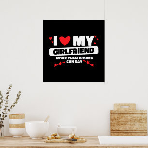 Póster amo a mi novia corazón