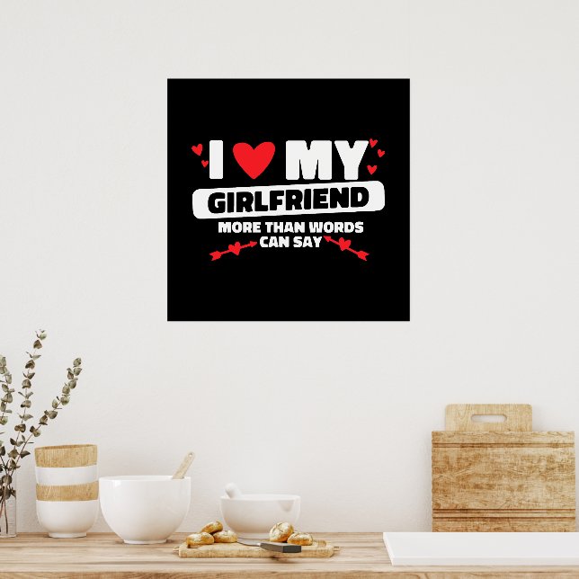 Póster amo a mi novia corazón (Cocina)