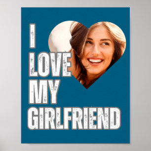 Póster Amo a mi novia Foto de corazón Regalo para novio