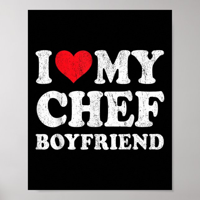 Póster Amo A Mi Novio Chef Funny Girlfriend Valentin (Frente)