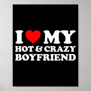 Póster Amo a mi novio loco y caliente Me encanta mi novio