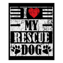 Amo a mi perro de rescate divertido regalo vintage
