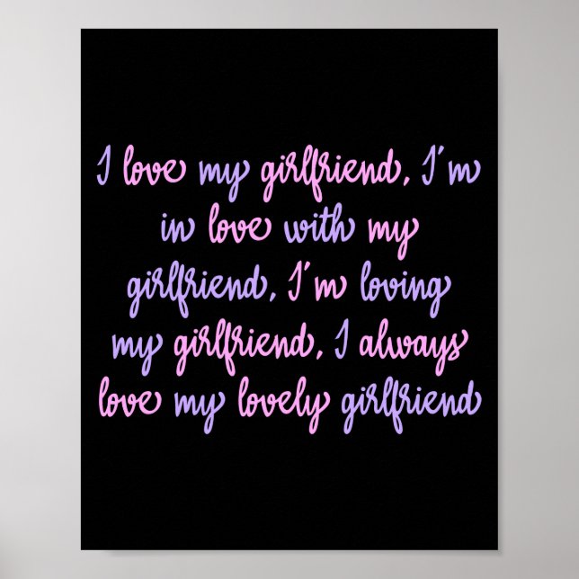 Póster Amo a mi Personalizado novia (Frente)