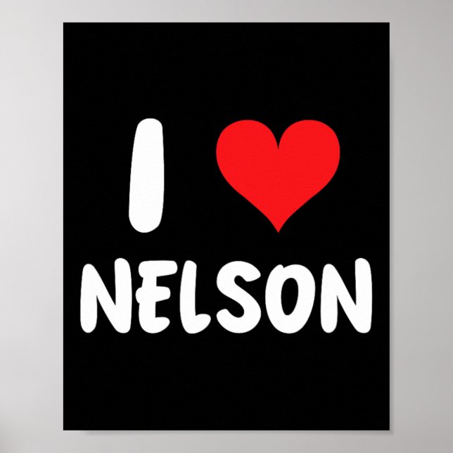 Póster Amo a Nelson - Corazón - Nombre  (Frente)