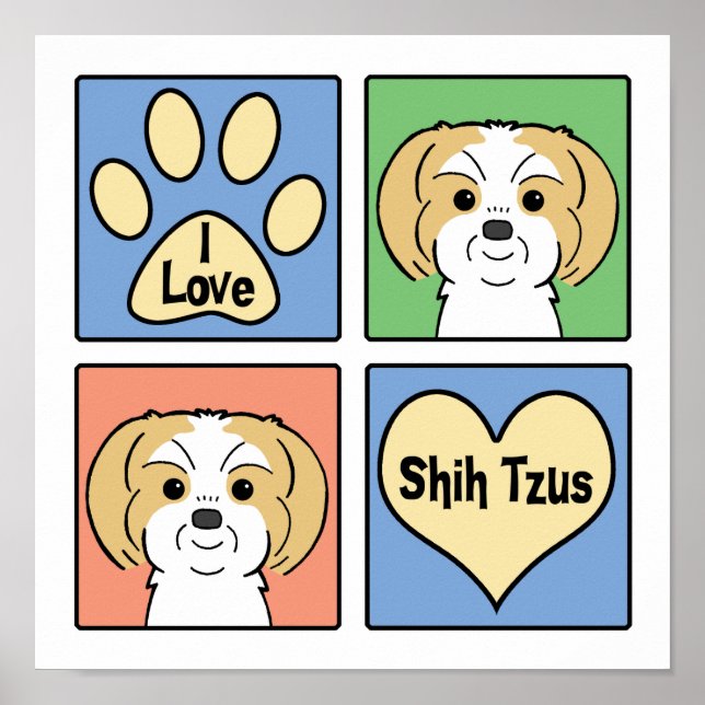 Póster Amo a Shih Tzus (Frente)