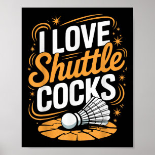 Póster Amo a Shuttles Badminton