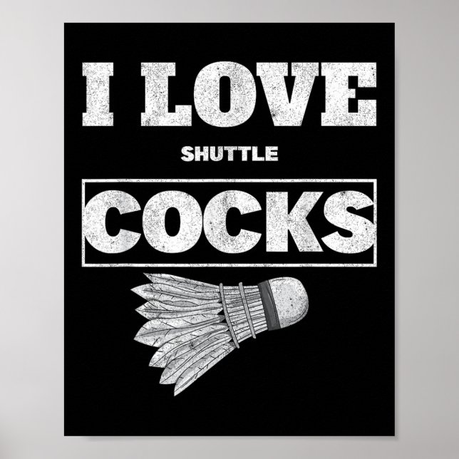 Póster Amo A Shuttles S Birdie Badminton (Frente)