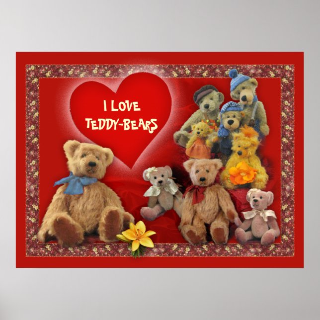 Póster Amo a Teddy-Bears (Frente)