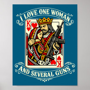 Póster Amo a una mujer varios hombres dueños de armas div