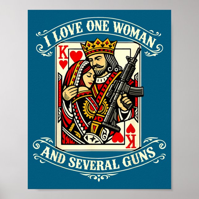 Póster Amo a una mujer varios hombres dueños de armas div (Frente)