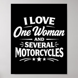 Póster Amo a una mujer y varias motocicletas -
