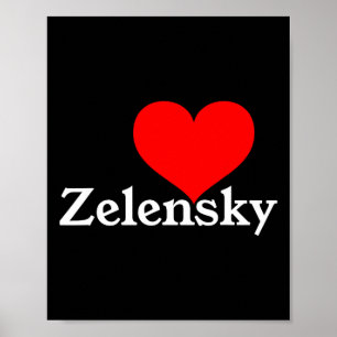 Póster Amo a Zelensky Ucrania Presidente Volodymyr Amor H