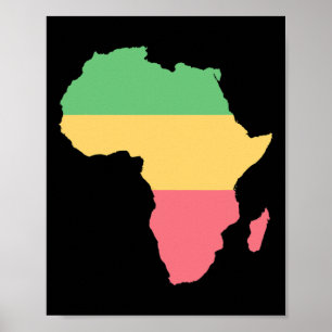 Póster Amo África, un continente de color rosta