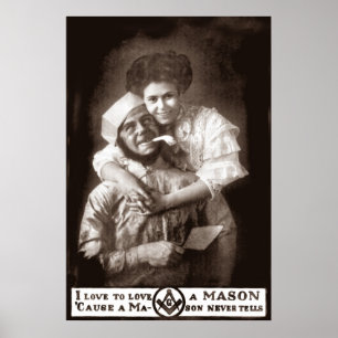 Póster Amo amar a un albañil, 1908
