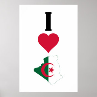 Póster Amo Argelia Vertical Corazón Argelia País Fl