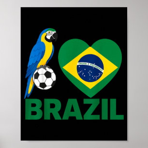 Póster Amo Brasil Bandera Brasileña Corazón Mujeres Niños