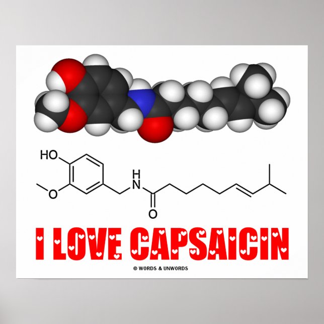 Póster Amo Capsaicin (Molécula química) (Frente)