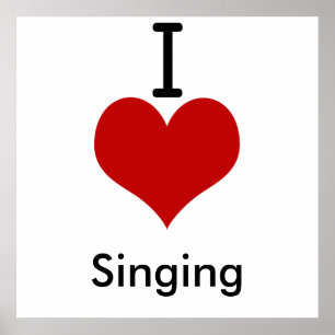 Póster Amo (corazón) el canto