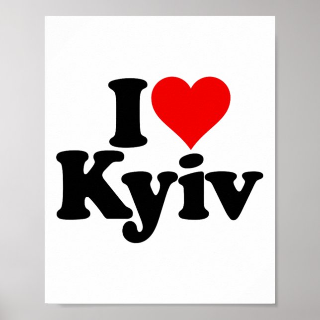 Póster Amo corazón Kiev Kyiv Ucrania Ukr  (Frente)