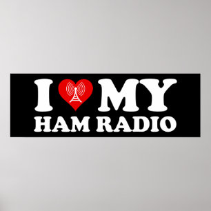 Póster Amo (Corazón) Mi Radio Ham
