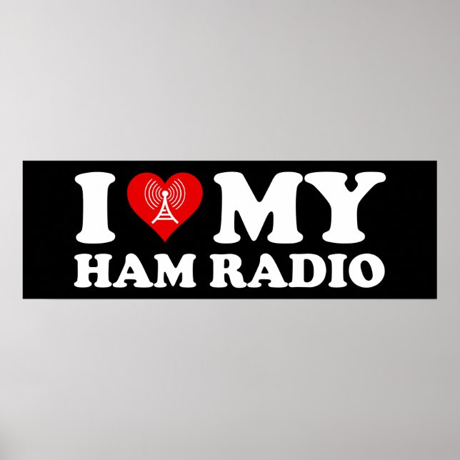 Póster Amo (Corazón) Mi Radio Ham (Frente)