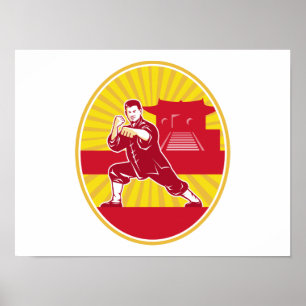 Póster Amo de los artes marciales de Shaolin Kung Fu