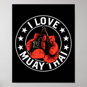 Póster Amo el boxeador de artes marciales tailandesas Mua