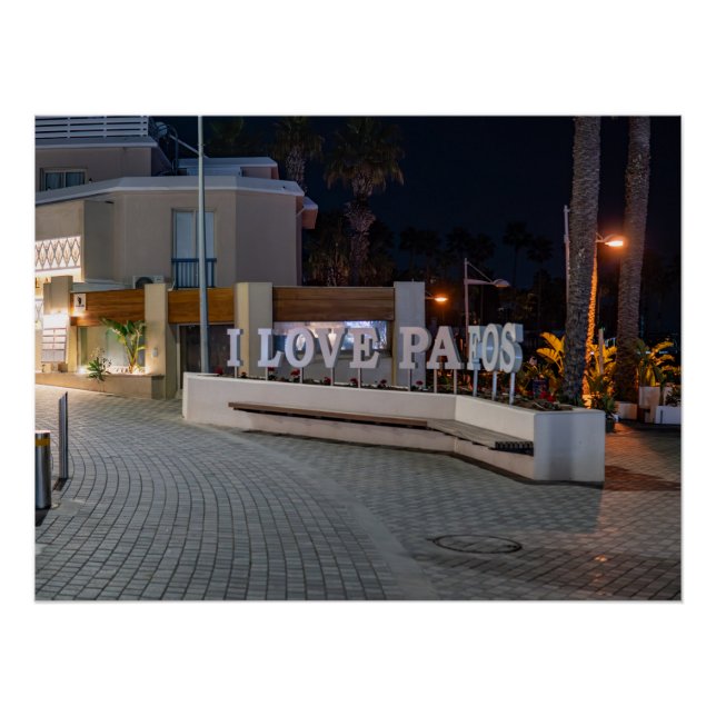 Póster Amo el cartel de Pafos por la noche (Anverso)