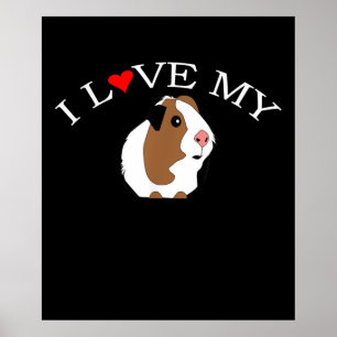 Póster Amo el cerdo guineano Amantes del cerdo guineano