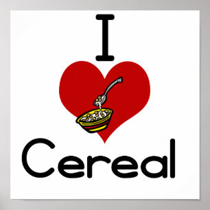 Póster Amo el cereal del corazón
