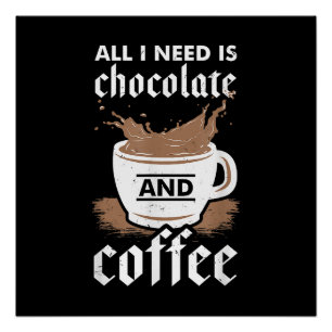 Póster Amo El Chocolate Y El Café