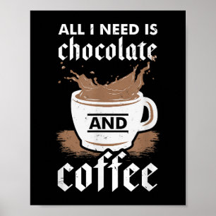 Póster Amo El Chocolate Y El Café
