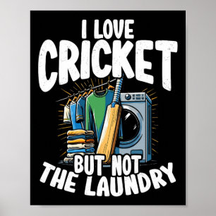 Póster Amo el cricket pero no el diseño de lavandería par