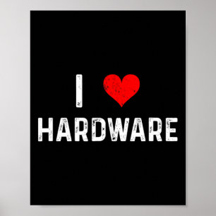 Póster Amo el Hardware - Corazón Pc Gamer Juegos Construi