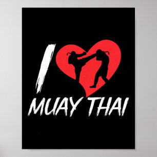 Póster Amo el Hobby de Muay Thai Artes Marciales Boxeador