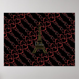 Póster Amo el Poster de la Torre Eiffel de París