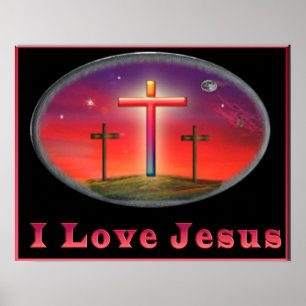 Póster Amo el poster del cristiano de Jesús