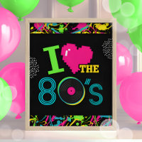 Amo el Rótulo Neon Fiesta de los años 80