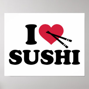 Póster Amo el sushi