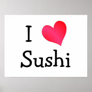 Póster Amo el sushi
