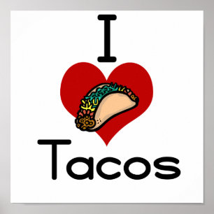 Póster Amo el tacos (del corazón)