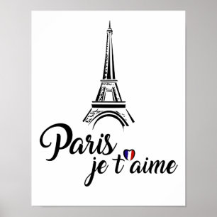Póster Amo el t'aime de París Je
