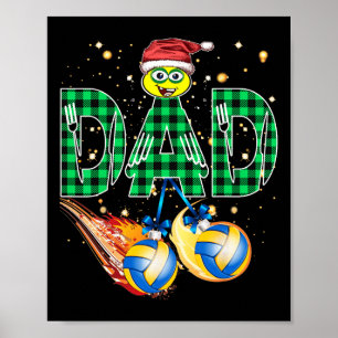 Póster Amo el voleibol y corazón el voleibol navideño vol