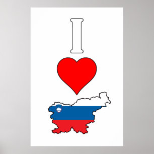 Póster Amo Eslovenia / Corazón Eslovenia Vertical