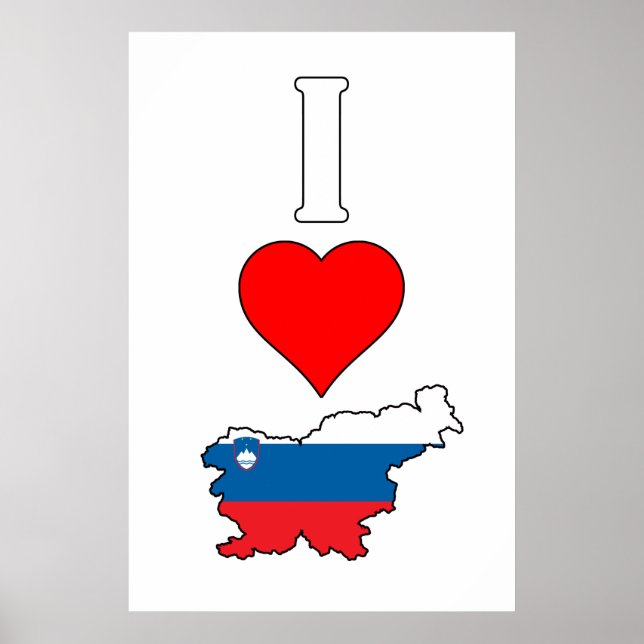 Póster Amo Eslovenia / Corazón Eslovenia Vertical (Frente)